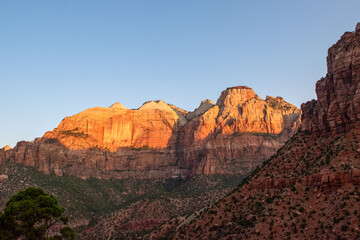Zion National Park, mountain at sunrise