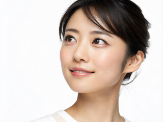 美しい日本人女性のポートレート、
顔のクローズアップ