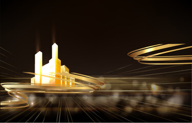 Gold City Building , Golden Real Estate Apartment With Luxury Elegant Logo Design.