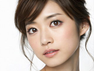 Obraz premium 美しい日本人女性のポートレート、 顔のクローズアップ