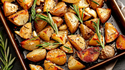 Oven-Roasted Potatoes with Fresh Rosemary and Seasoning