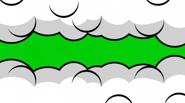 comic transition animation with a cloud