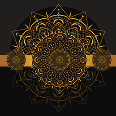 GFlower of Life Sacred Geometry Symbololden Mandala Mehndi henna Indian mandala flower Luxury ornamental mandala design background in gold color.