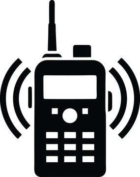 black walkie talkie transmitting signal clip art preview