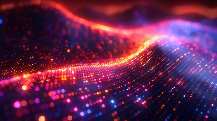 Obraz premium A colorful, abstract image of a wave with many dots