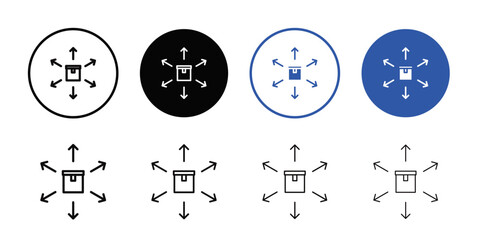 Distribution channel icon Thin line flat illustration