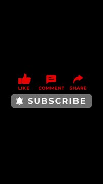 Animated pop up buttons like subscribe share and notification with black and green screen alpha channel portrait mobile size