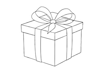 Fototapeta premium Continuous Line Art of Gift Box – Minimalist Celebration and Present Illustration