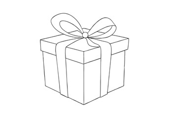 Continuous Line Art of Gift Box – Minimalist Celebration and Present Illustration