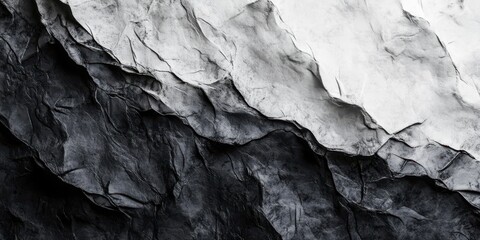 Fototapeta premium The composition features an abstract design with flowing contours, emphasized by dotted textures and gradients, displaying a sense of movement and depth in shades of black and white.