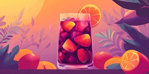 National Sangria Day. December 20. Holiday illustration.
