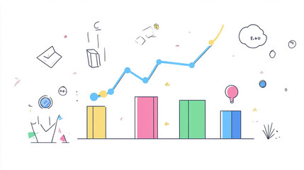 The graph displaying higher sales confirms the outcome of investment in marketing and product development.