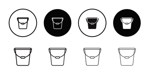 Water bucket icon Thin line flat illustration © Petsscouts