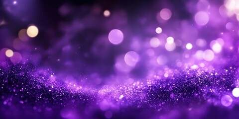 Fototapeta premium Ethereal Purple Background Filled with Glittering Particles and Soft Bokeh Lights, Creating a Magical and Dreamlike Atmosphere for Various Creative Projects
