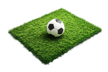 A football on a field isolated on a transparent background