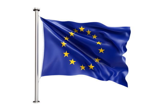 european union flag waving isolated