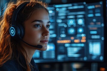 Young Woman Focused on Work