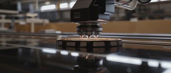 A machine is cutting a piece of metal
