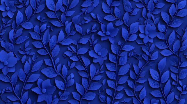 Minimalist 3D Bellflower Floral Pattern Seamless Background
