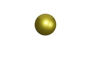 golden ball on white background, 3D, PNG