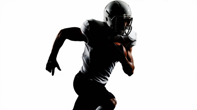 recommend clip art: Football Player Silhouette Shooting Black and white