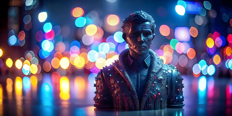 Bokeh Community Leadership Concept Digital Art Background Blurred Lights Symbolizing Guidance Community Management Ideal for Advertisements with Copy Space Photo Stock Concept