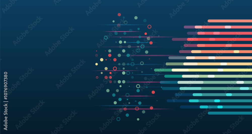 Fototapete Structuring the flow of information. Data analytics concept. Sorting a large amount of data on a dark background. Big data visualization. Futuristic network or business analytics.