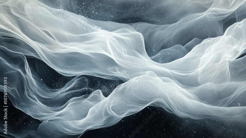 Poster a white and blue image of a cloud with a white line in the middle