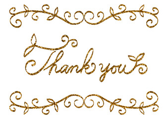 thank youフレーム(金色)