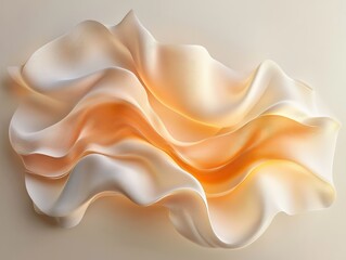 Elegant abstract white background with subtle flowing texture and glowing design element