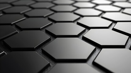 Seamless Metallic Hexagonal Grid 3D Abstract Digital Pattern Background