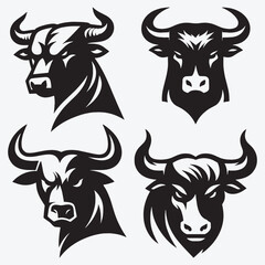 Fototapeta premium angry bull logo, animal, animal art, animal face, animal head, animal logo, animal silhouette, bison, buffalo, buffalo logo, buffalo logo design, bull, bull face logo, bull head, bull head logo, bull 