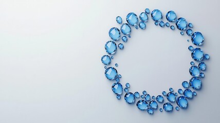 Obraz premium Cancer symbol, water droplets forming a new cycle, symbolizing fresh emotional starts, isolated on white background