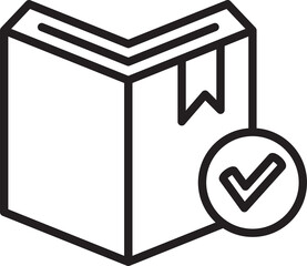 Book and Check Mark Line Icon
