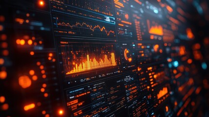 Obraz premium Digital Interface with Data Visualization