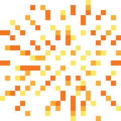 Fireworks. Design of a congratulatory holiday card. Vector icon. Pixel art style. Isolated illustration