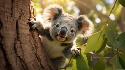 Fototapeta premium Happy koala pleased to welcome you.