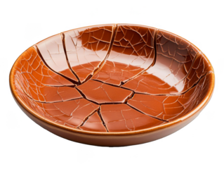 Intriguing Crackled Brown Ceramic Plate