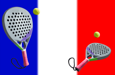 Paddle rackets with flags of countries
