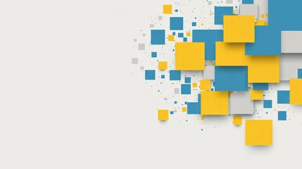 Obraz premium An abstract background with yellow and blue squares. with copy space for text