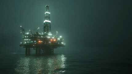 Obraz premium massive oil drilling rig floating on the ocean