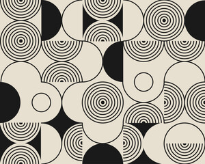 Vector  geometric bauhaus pattern.Linear pattern. Wallpapers for your design. Vector illustration.