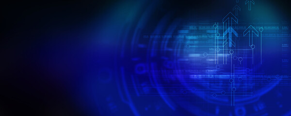 Fototapeta premium 2d illustration Abstract futuristic electronic circuit technology background