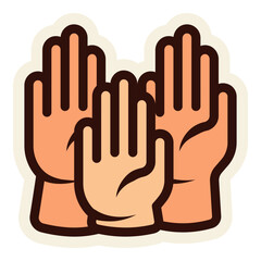 Obraz premium raise hands for solidarity sticker
