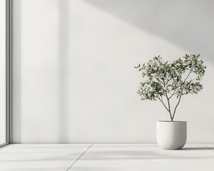 Minimalist urban gym exterior with clean lines, monochromatic colors, and simple floral accents, Fitness Gym, Urban Minimalism