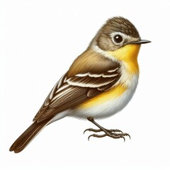 Fototapeta premium Acadian Flycatcher, isolated on a white background 2