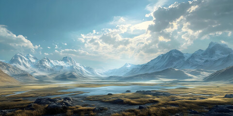 panorama of the landscape, ai generated.