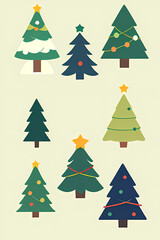 Obraz premium Minimalist Christmas Vector Set