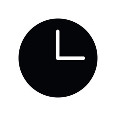 Vector Time and Clock Solid Icon Isolated on White Background. Simple Flat Watch, Timer Icon Design in Trendy Style for Web, App, Logo on White Background. Minimalist Line Symbol.	