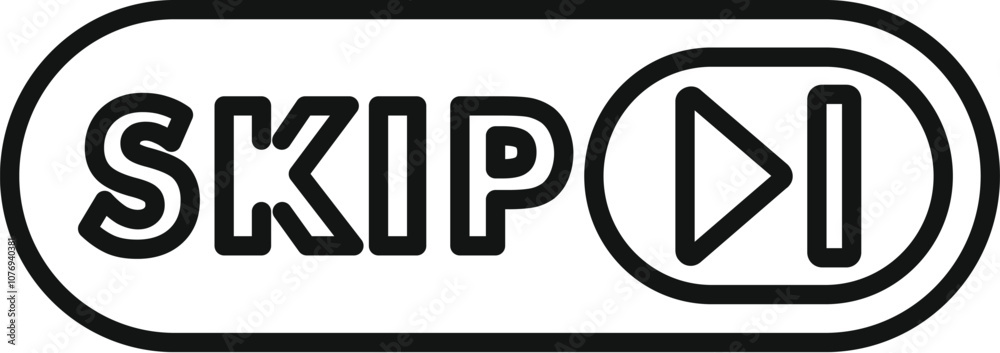 Poster skip button with forward arrow, designed for controlling multimedia playback and enhancing user expe